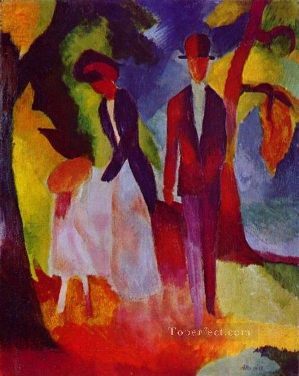 Family At The Blue Lake August Macke Oil Paintings